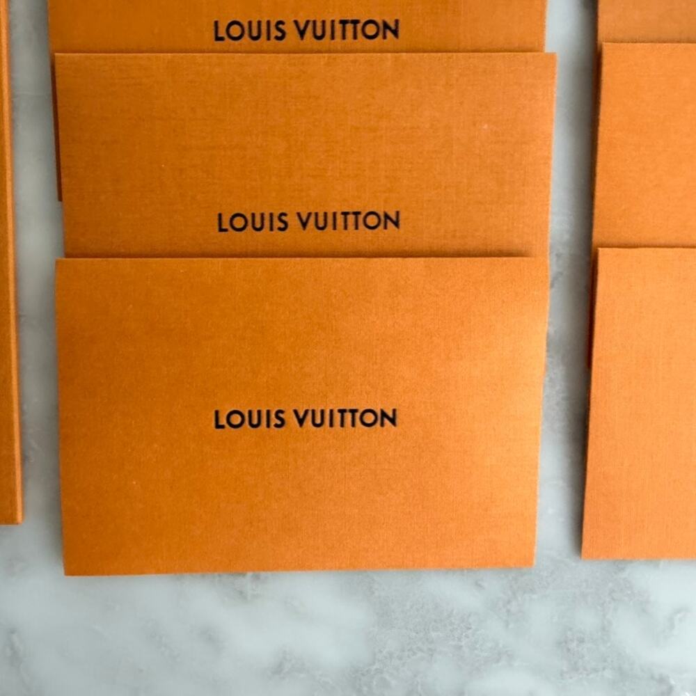 Louis Vuitton Card Envelope 13pc Set Authentic Orange Home Decor Display Resale - Picture 2 of 7